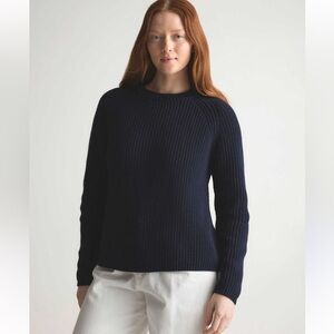 Women 100% Organic Cotton Fisherman Crew Sweater Size M